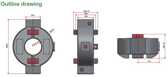 CE HIGH QUALITY IP65 CHINA MANUFACTURER SUPPLY OUTDOOR Measurement 200/5A SPLIT CT