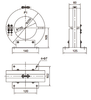 GFLXZK0311-Φ120 Medium and High Voltage 50-600A Zero Sequence Current Transformer High Permeability Core High Accuracy supplier