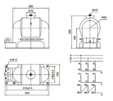 GFJDZX0954-10 indoor fully encloed epoxy resin PT  voltage transformer electrical protect and voltage metering supplier