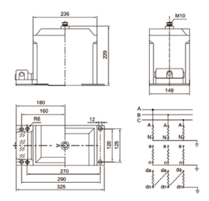 GFJDZX1053-10 electrical protection and metering voltage transformer indoor fully encloed epoxy resin PT supplier