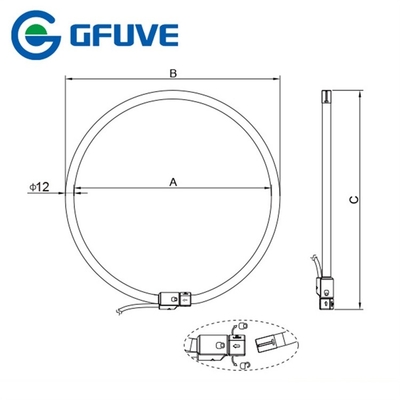 8MM WITH BNC CONNECTOR 3000A FLEXIBLE ROGOWSKI COIL AC CURRENT SENSOR FOR POWER QUALITY ANALYZER supplier